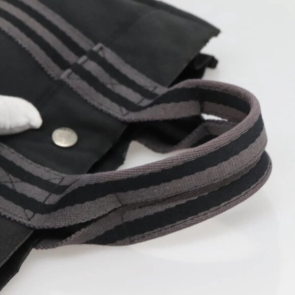 HERMES Fourre Tout PM Hand Bag Canvas Black Gray Auth 136542 - Picture 8 of 16